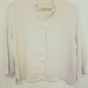 Bryn Walker Boxy 100% Linen Cropped Length Top